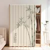 Persiana de Bambu Chinesa Tipo Colante em Trilho Deslizante Cortina para Armário Guarda-Roupa Cortina à Prova de Poeira Armário sem Porta Sapateira Cortina Cover Feia Fixa