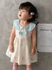 Vestido Súper Iluminador para Niñas con Estampado de Dibujos Animados y Lazo, Verano, Amigable con la Piel, Cómodo, Fresco, Ropa Infantil