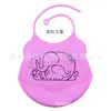 Babero de silicona de grado alimenticio para bebé, babero de dibujos animados con bolsillo para baba, toalla para baba, forma tridimensional, bolsillo para arroz, se puede imprimir logotipo