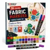 Marcadores de tecido de 48 cores, canetas de pintura em tecido de ponta única, para bolsas de lona DIY, camisetas, sapatos e arte têxtil infantil