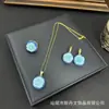 Nuevo Set de Joyería de Flor de Rosa de Arcilla Suave con un Toque de Lujo de Nicho, Collar Incrustado, Anillo de Flor Completo de Diamante, Suministro Directo del Fabricante