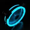 Ventilador para Caja de Computadora de Escritorio 12cm LED Refrigerado por Agua Color RGB Cambiante con Doble Anillo