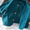 Cardigan Longo Infantil Estilo Western Soltinho Outono Masculino e Feminino Algodão Bebê Casual Top Jaqueta