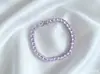 Pulsera de cadena de tenis de circón rosa de fila única transfronteriza europea y americana de 4.5m, pulsera versátil de hip-hop para hombres y mujeres, venta al por mayor