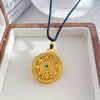 Novo Pingente Bússola Oito Tesouros Saujin Antigo Estilo Chinês Diamante Verde Giratório Pingente Bússola Oito Tesouros Giratório Feminino