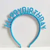 Diadema de Perlas para Cumpleaños con Letras Felizcumpleaños Diadema para el Cabello Infantil Diadema Corona Sombrero de Cumpleaños Venta al por Mayor Transfronteriza