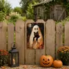 Arte de lámina de aluminio vintage transfronterizo, carteles de Halloween de hojalata, adecuados para decorar paredes en cines, restaurantes y garajes