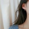 Pendientes de gato de plata esterlina s925, bonitos pendientes cortos con forma de campana, pendientes exquisitos con temperamento, joyería coreana sencilla.