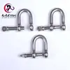 Fábrica directa de aparejos de acero inoxidable Hebilla en forma de U calidad firme y duradera Grillete en forma de D 304 Anillo en U