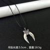 Colar retrô masculino de espinhos artificiais cordão de cera corrente de aço inoxidável dominante europeu e americano resina dente de cachorro corrente de suéter pingente