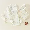 Conjunto de Ropa de Otoño para Bebé y Pantalones Largos Tipo Algodón Puro Ropa Interior para Recién Nacidos Abierto de Velcro Traje de Monje para Bebé Conjunto de Dos Piezas
