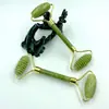Contenedor de belleza de jade natural rodillo de jade de doble cabeza juego completo de contenedor de belleza de masaje para rostro comercio exterior jade al por mayor