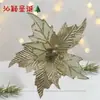Flores de Natal Simuladas Cabeças Douradas Vermelhas Enfeites Decoração de Natal Acessórios para Guirlanda de Natal Flores de Natal Feitas à Mão DIY