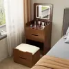 Tocador Pequeño con Tapa abatible y Cajones de Almacenamiento Integrados Mesa Multifuncional Minimalista Moderna para Maquillaje y Almacenamiento de Mesita de Noche