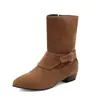 Botas Martin de Tacón Medio Estilo Europeo y Americano, Punta Fina, Tallas 40-48, Botas de Piel, Tacón Cuadrado, Cremallera, Botas para Mujer, Amazon, Aliexpress Botas para Mujer