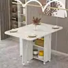 Mesa de Jantar Dobrável para Casa Apartamento Pequeno Mesa de Jantar Multifuncional Retangular Redonda Simples Fácil de Estender e Removível