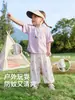 Conjunto de Manga Curta para Meninas Jingqi Algodão Puro Roupa de Verão para Bebê Roupas de Verão Finas Divididas para Crianças Roupa para Exterior Roupas de Bebê