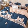 Conjunto de Colcha Estampada Simples de Quatro Peças Roupa de Cama de Verão Cama de Solteiro Dormitório de Estudante Conjunto de Três Peças Estilo Ins