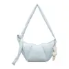 Bolsa de Ombro de Nylon Estilosa e Simples em Formato de Dumpling para Mulheres, Novo Design Leve de Inverno 2025 Bolsa de Mão e Bolsa Transversal em Formato de Nuvem
