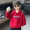 Sudadera para Niños Ropa Infantil 2026 Otoño Nuevo Estilo Conjunto Elegante de Otoño Rojo para Niñas Sudadera con Capucha Elegante para Bebé