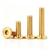 Tornillos Hexagonales de Acero Inoxidable 304 Chapados en Oro cm Cabeza Ultra-Delgada Cabeza Plana Grande Tornillos de Cabeza Plana Extremadamente Baja Oro Rico