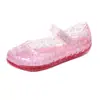 Sapatos de Cristal Populares Infantis Transfronteiriços, Sapatos de Gelatina, Sandálias Coloridas, Sandálias de Praia Simples Fechadas para Mulheres com Velcro, Sandálias de Princesa