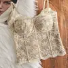 Renda Espinha de Peixe Sexy Francesa Camisola Top Feminino Copas Fixas Modelagem Justa Camada Interna Camada Externa Camada Base Seda Gelo Costas Bonitas Roupa Íntima