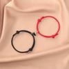 Pulseira de corda de Milão com ímã de coração preto e branco para casal, pulseira de corda de mão para amigas, joias no atacado