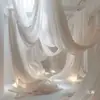 Fio de chifon translúcido para decoração de casamento fio permeável à luz não revela a pessoa decoração de fundo de casamento teto fio de chifon branco