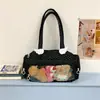 Bolsa de Ombro Única Moda Bolinhas Estilo Coreano Ins Design de Nicho Feminino Ita Bag para Ir ao Trabalho Diária Estudante Bolsa de Ombro