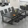 Mesa de conferencias, mesa larga, juego de mesa de negociación y sillas, escritorio de computadora simple, banco de trabajo multifuncional para capacitación de personal, simple y moderno