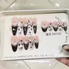 Nai Zi Arte de Unhas Feita à Mão: Série Castanha Outono/Inverno, Laço, Design Borboleta Leopardo Caramelo, Adesivos de Unha Elegantes, Estilo Curto, Ilumina o Tom de Pele