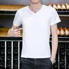 Ropa Interior para Hombre Camiseta de Algodón Ropa de Otoño Cuello en V Cálida Manga Larga Cuello Redondo Modelo Delgado Base de Algodón Ropa Interior de una Sola Pieza
