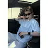 Camiseta de Estilo Old Money Americano con Cuello Henry, Hombro Normal, Patrón de Corteza de Árbol, para Hombres y Mujeres, Verano, Manga Corta, de Gama Alta, Holgada, Moderna