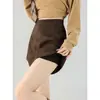 Falda Larga de Lana con Temperamento para Mujer Primavera Otoño 2026 Nueva Cintura Alta Adelgazante Ropa Exterior Bodycon Falda Corta de Cadera Caliente