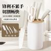 Juego de Cuchillos de Cocina de Acero Inoxidable con Paja de Trigo, Juego de Cinco Piezas, Utensilios de Cocina, Suministros de Cocina, Regalo con Base de Almacenamiento