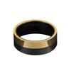 Fornecimento transfronteiriço joias personalizadas de aço inoxidável estilo punk anel de aço titânio cor combinada ouro preto brilhante plano para homens