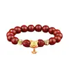 Pulsera de Cinabrio Oro Morado de Alto Contenido para Mujer, Pulsera de Cuentas de Transferencia de los Doce Signos del Zodíaco para Hombre, Joyería al por Mayor por Año de Nacimiento