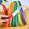 Cuchillo de fruta de color caramelo nórdico cuchillo de cocina pelador de manzanas acero inoxidable pelador de melón y frutas cuchillo portátil plástico