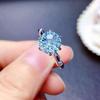 Anel de Diamante Lapidação Fancy Novo Milênio Vibrante Anel de Água-Marinha Rasa Super Brilhante Anel Seiko de 2 Quilates