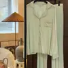 [Navidad] skim * s Kardashian Traje de Pijama Color Sólido Manga Larga Pantalones Ropa de Casa traje
