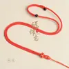 Colar Pequeno Redondo de Corda Nó Flor de Pessegueiro Tecido à Mão DIY Pingente de Abelha de Jade Cera de Abelha Jade Hetian Cordão Fabricante Lote Direto