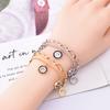 2025 Nuevo Pulsera Redonda Fritillaria Blanco y Negro con Números Romanos Pulsera de Doble Capa de Acero de Titanio para Mujer Casual y Más Fácil de Combinar Venta al por Mayor