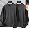 Nueva Camiseta de Manga Larga con Cuello Redondo Otoño/Invierno 2025, Sudadera Gruesa Versátil de Moda con Forro Polar, Camiseta Básica de Moda para Hombre