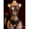Lencería Sexy para Adultos Uniforme Tentación Body Body de Rejilla Abierto en la Entrepierna Medias de Red Medias Tentación Comercio Exterior Europeo y Americano