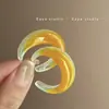 Sensación de Hielo Transparente, Adecuado para Verano, Pendientes de Resina con Gradiente en Forma de C Estilo Francés, Tendencia de Lujo Ligero, Pendientes de Estilo de Nicho de Alta Gama para Mujer