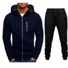 Novo Conjunto Masculino Jacquard para Todas as Estações, Esportivo, Fitness, Casual, com Capuz