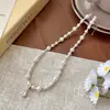 Colar de Pérolas Imitação Cubo de Açúcar para Mulheres, Novo Modelo 2026, Corrente de Clavícula Exquisita de Luxo de Alto Padrão, Corrente de Pescoço Elegante