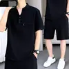 Traje Casual Delgado de Verano 2026 Simple Cómodo Transpirable Holgado Versátil Manga Corta Pantalones Cortos Conjunto de Dos Piezas