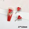 Librito Rojo nuevo caliente corazón torcido diamante joyería de uñas aleación tridimensional amor súper flash decoración de uñas al por mayor